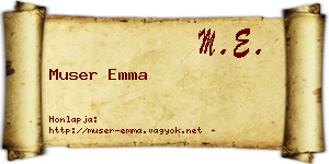 Muser Emma névjegykártya